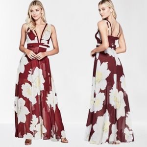 Marciano Floral Burgundy Maxi Dress